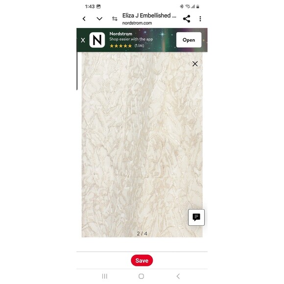 Eliza J Women's Fit & Flare Dress Jacquard Metallic Gold ivory Size 6 - Picture 7 of 13